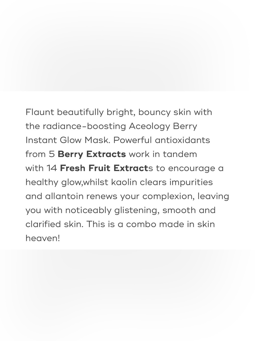 Aceology Here We Glow Berry Mask. 2.19 Fl Oz. Made with 14 juicy fruit extracts. - Picture 5 of 6